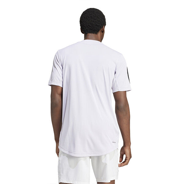 Adidas Club 3 Stripe Tee (M) (Silver Dawn)