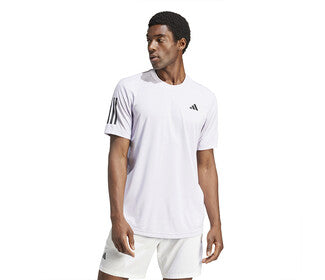 Adidas Club 3 Stripe Tee (M) (Silver Dawn)