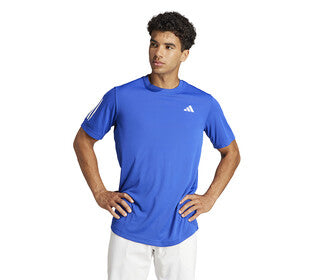 Adidas Club 3 Stripe Tee (M) (Lucid Blue)