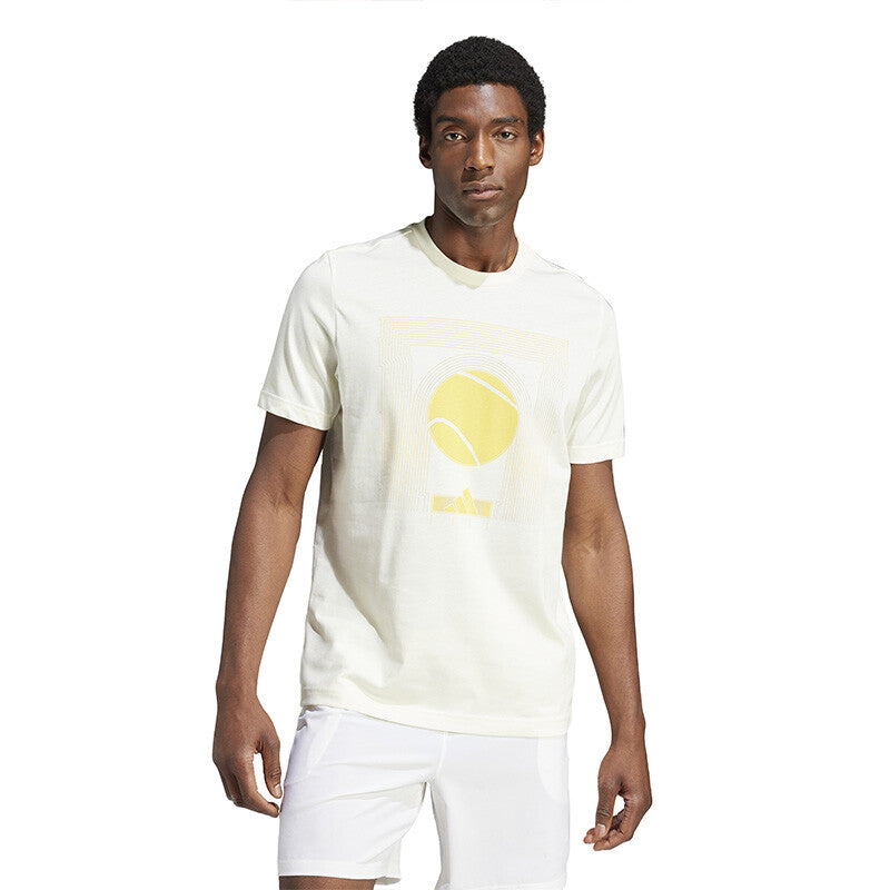 Adidas Tennis Arc De Ball Graphic Tee (M) (Ivory)