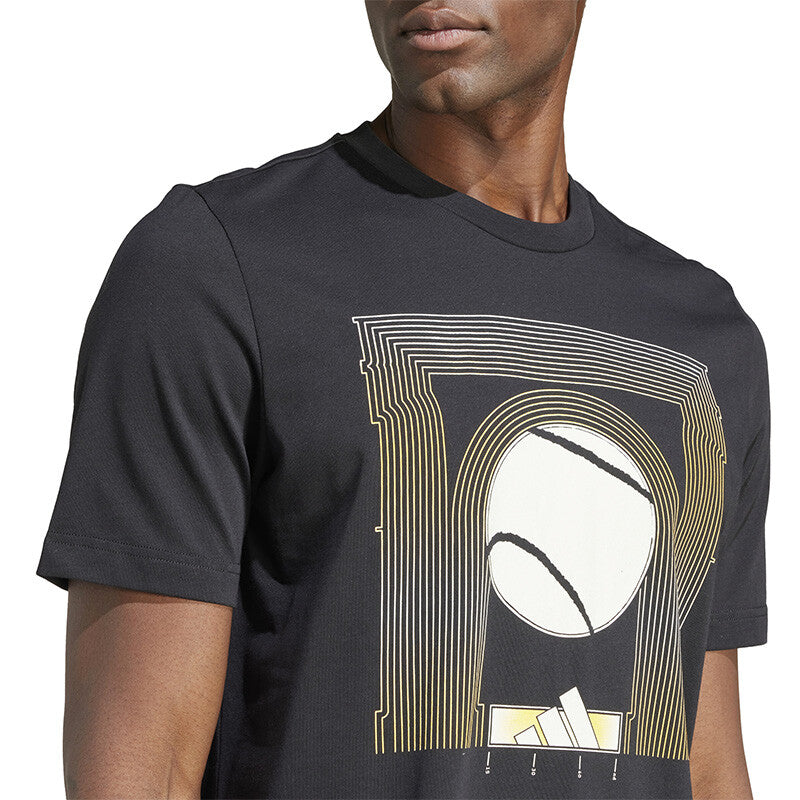 Adidas Tennis Arc De Ball Graphic Tee (M) (Black)