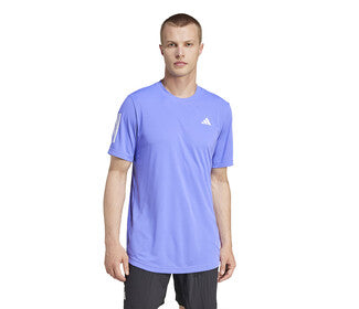 Adidas Club 3 Stripe Tee (M) (Cobalt Blue)