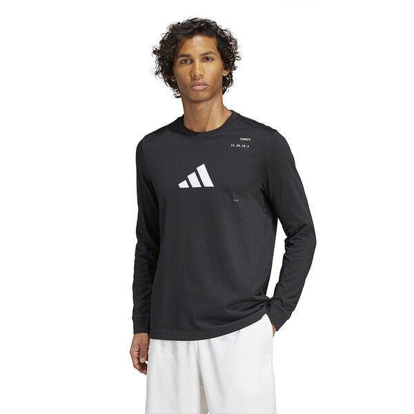 Adidas Tennis Category Graphic Long Sleeve Tee (M) (Black)