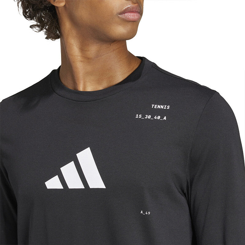 Adidas Tennis Category Graphic Long Sleeve Tee (M) (Black)