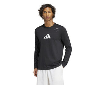 Adidas Tennis Category Graphic Long Sleeve Tee (M) (Black)