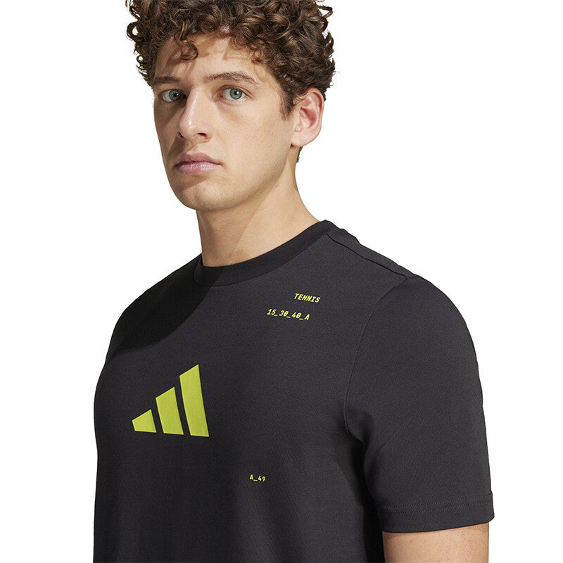 Adidas Tennis Category Graphic Tee (M) (Black)