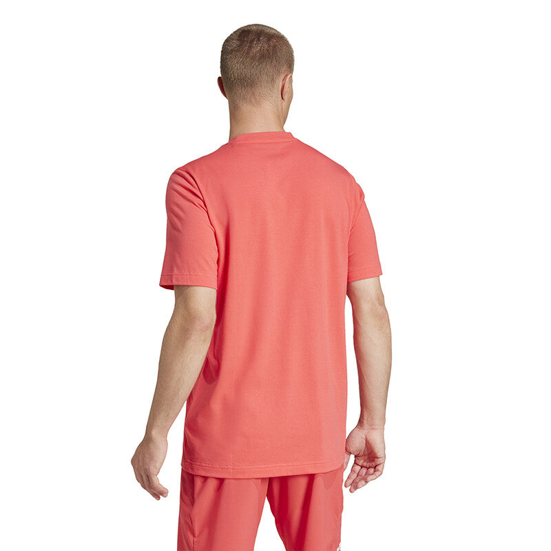 Adidas Tennis Logo Graphic Tee (M) (Red)