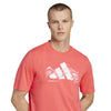 Adidas Tennis Logo Graphic Tee (M) (Red)