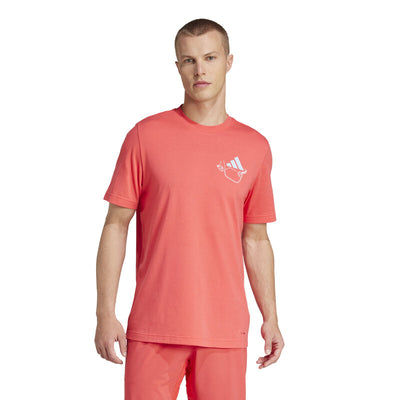 Adidas Pickleball Graphic Tee (M) (Red)