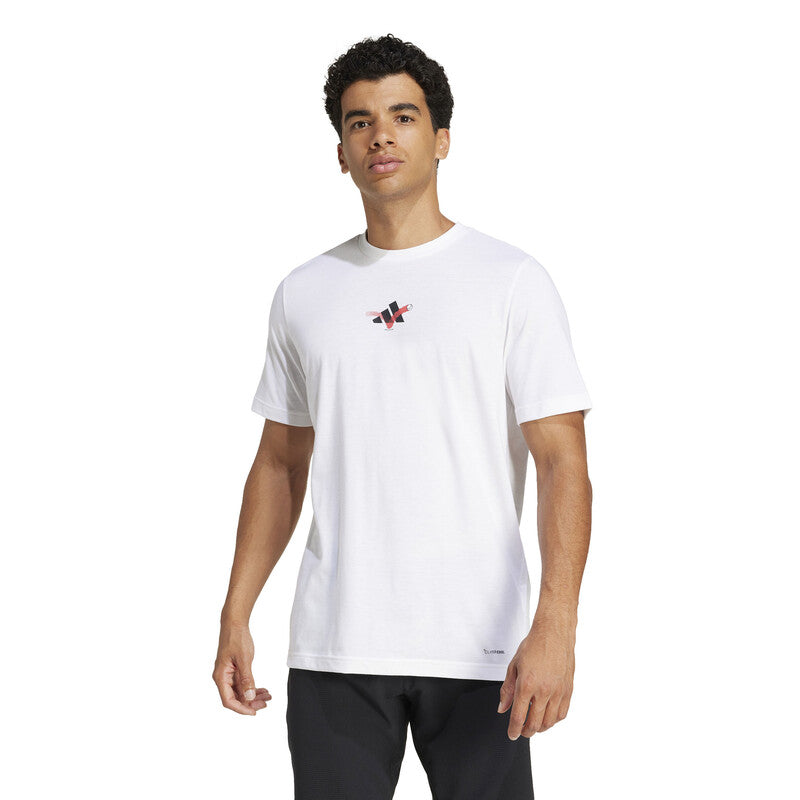 Adidas Tennis 3 Ball Graphic Tee (M) (White)