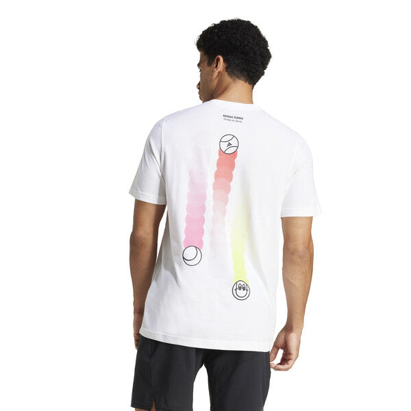 Adidas Tennis 3 Ball Graphic Tee (M) (White)