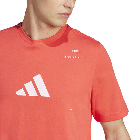 Adidas Padel Category Graphic Tee (M) (Red)