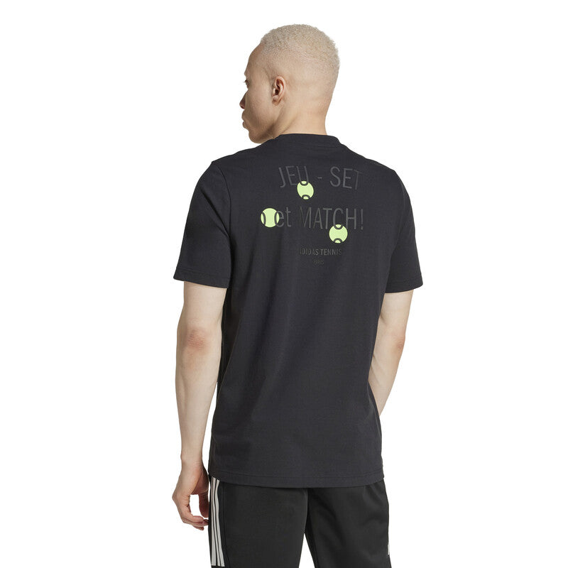 Adidas Tennis Jeu Graphic Tee (M) (Black)