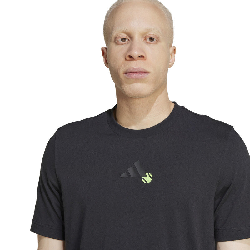 Adidas Tennis Jeu Graphic Tee (M) (Black)