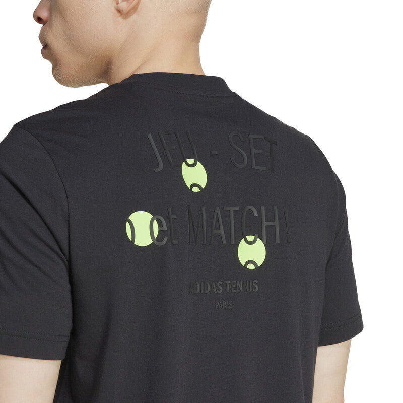 Adidas Tennis Jeu Graphic Tee (M) (Black)