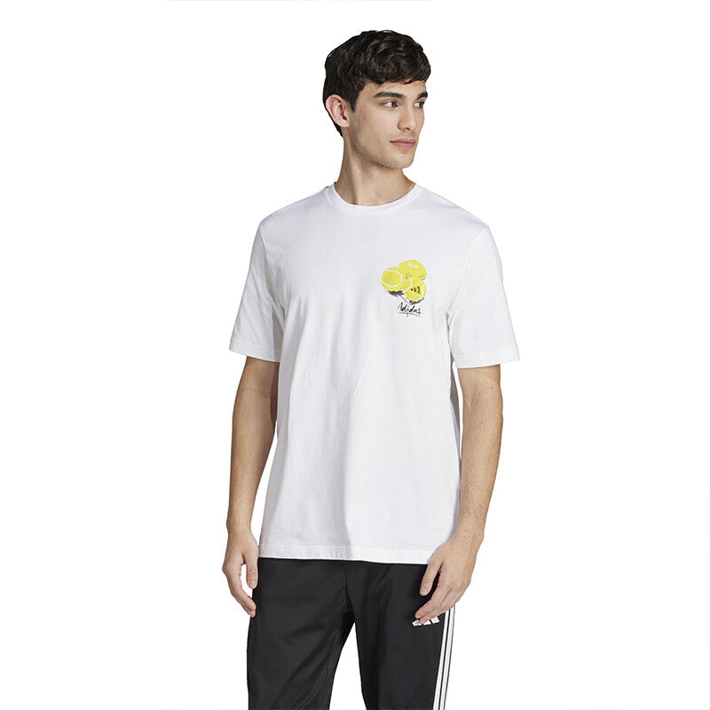 Adidas Lounge Still Life Lemons Graphic Tee (M) (White)