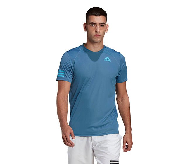 Adidas Club 3 Stripe Tee (M) (Blue)