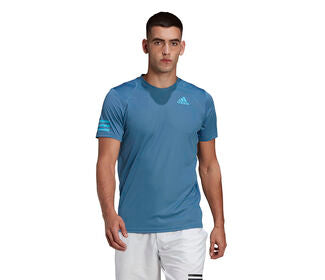Adidas Club 3 Stripe Tee (M) (Blue)