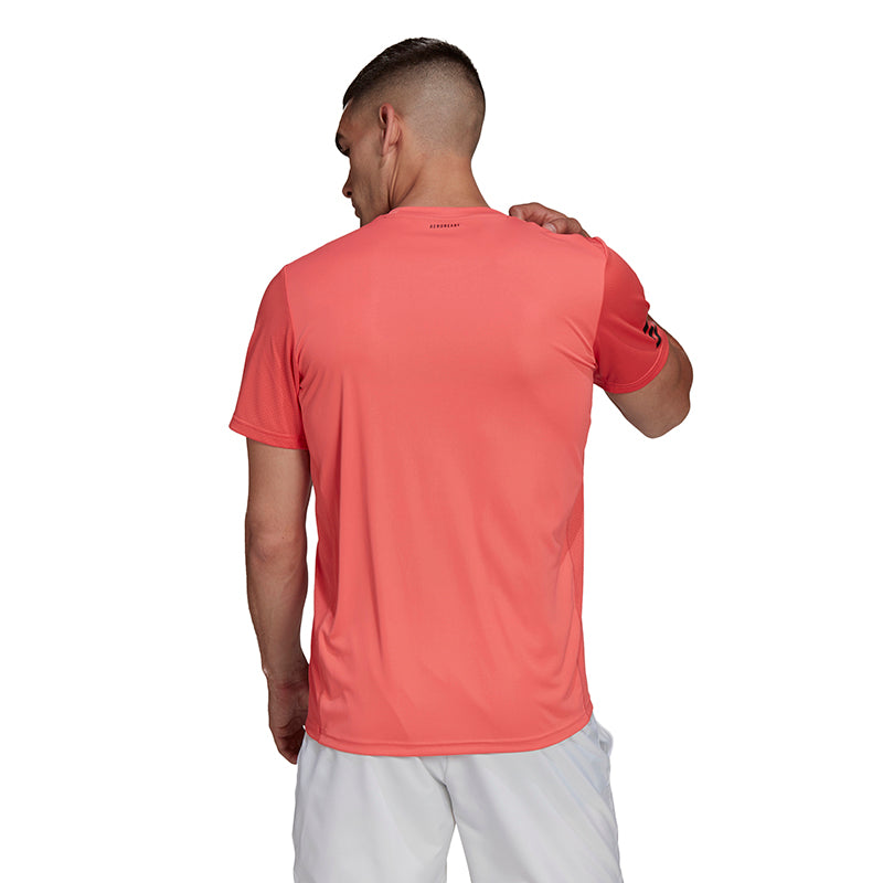 Adidas Club 3 Stripe Tee (M) (Bright Red)