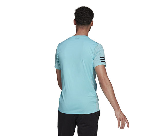 Adidas Club 3 Stripe Tee (M) (Aqua)