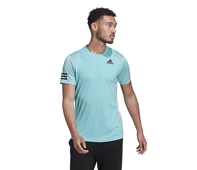 Adidas Club 3 Stripe Tee (M) (Aqua)