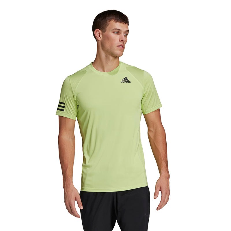 Adidas Club 3 Stripe Tee (M) (Lime)