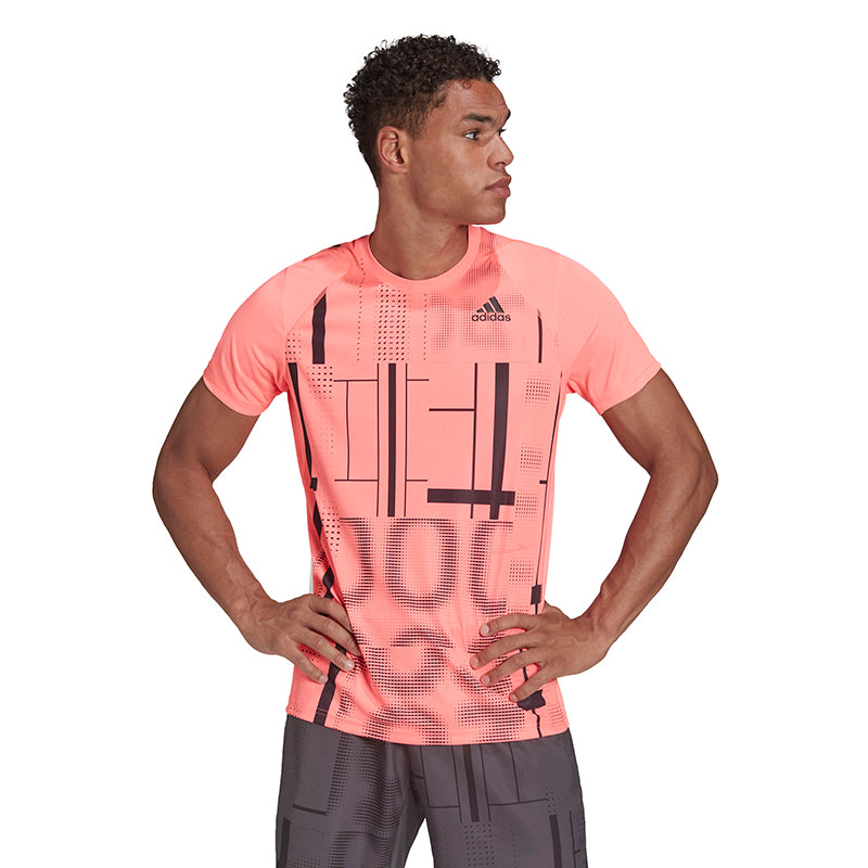 Adidas Club Graphic Tee (M) (Acid Red)