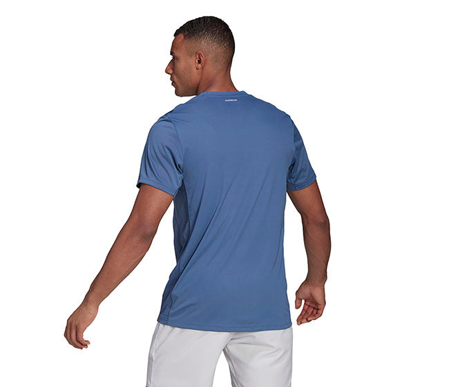 Adidas Club 3 Stripe Tee (M) (Blue)