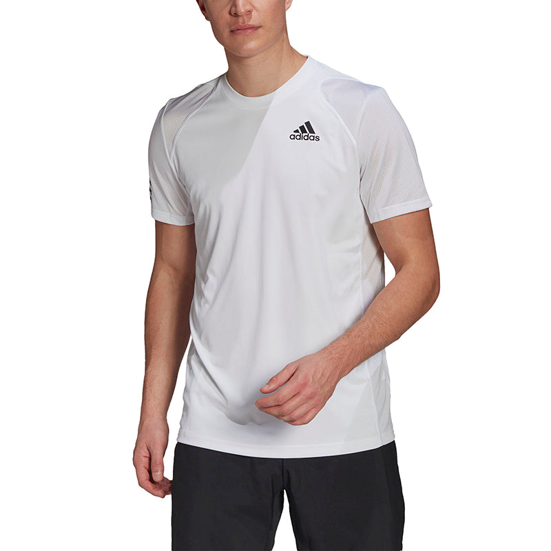 Adidas Club 3 Stripe Tee (M) (White)