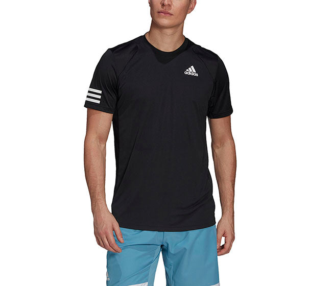 Adidas Club 3 Stripe Tee (M) (Black)