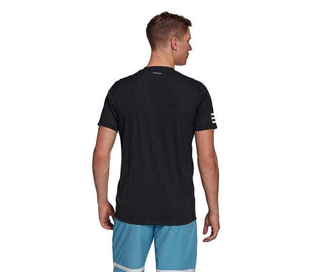 Adidas Club 3 Stripe Tee (M) (Black)