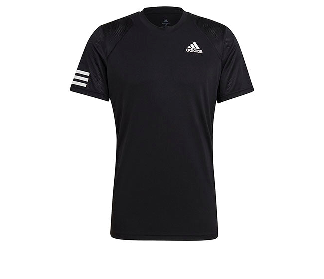 Adidas Club 3 Stripe Tee (M) (Black)