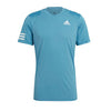 Adidas Club 3 Stripe Tee (M) (Blue)