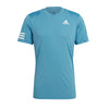 Adidas Club 3 Stripe Tee (M) (Blue)