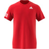 Adidas Club 3 Stripe Tee (M) (Red)