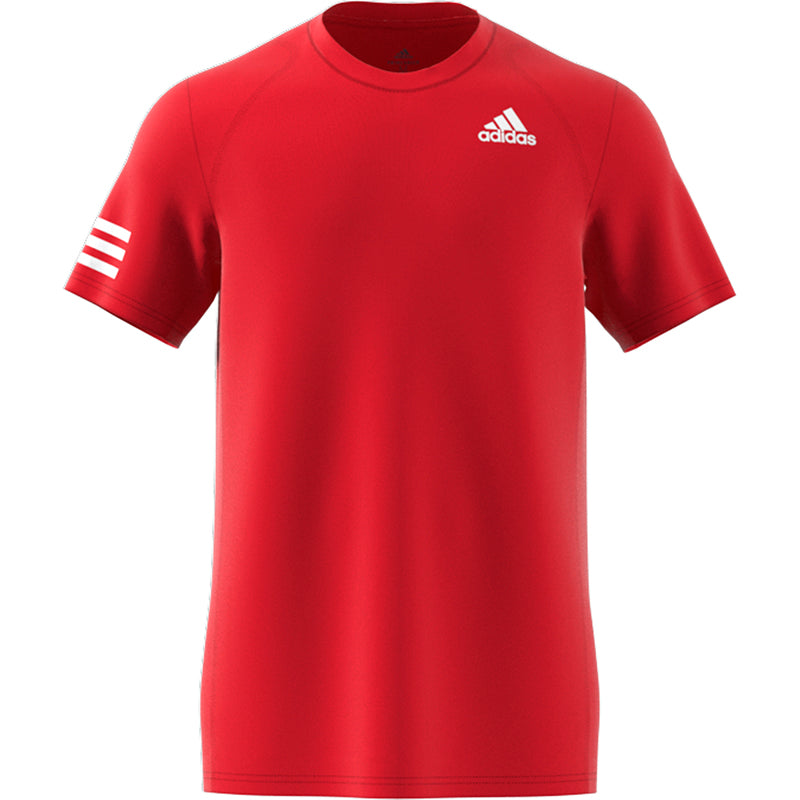 Adidas Club 3 Stripe Tee (M) (Red)