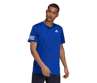 Adidas Club 3 Stripe Tee (M) (Blue)