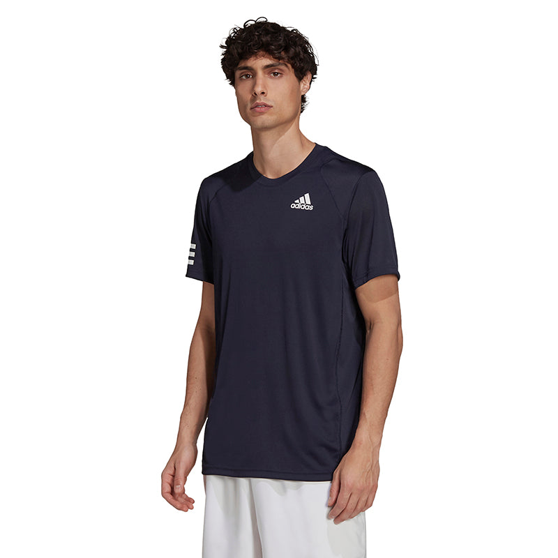 Adidas Club 3 Stripe Tee (M) (Navy)