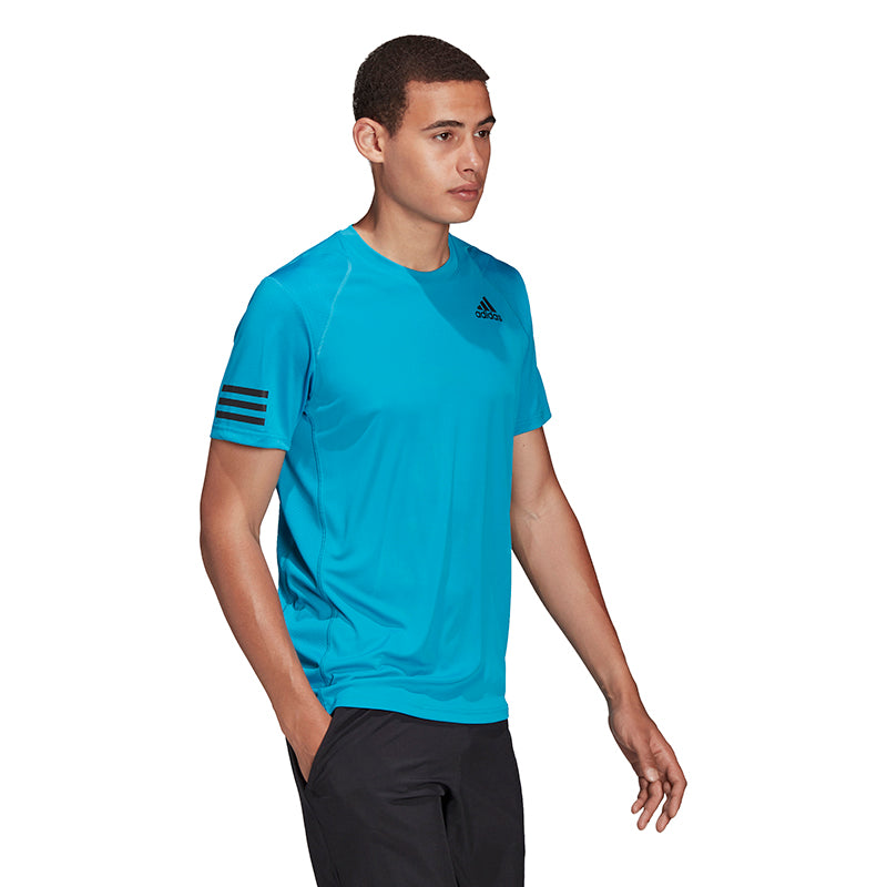 Adidas Club 3 Stripe Tee (M) (Aqua)