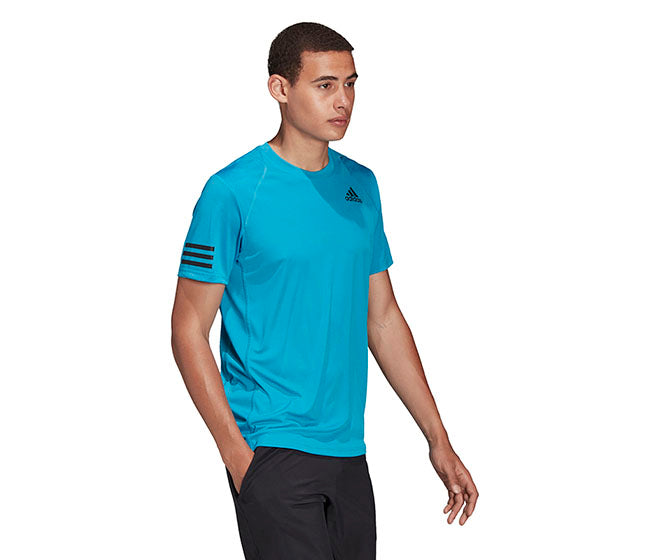 Adidas Club 3 Stripe Tee (M) (Aqua)