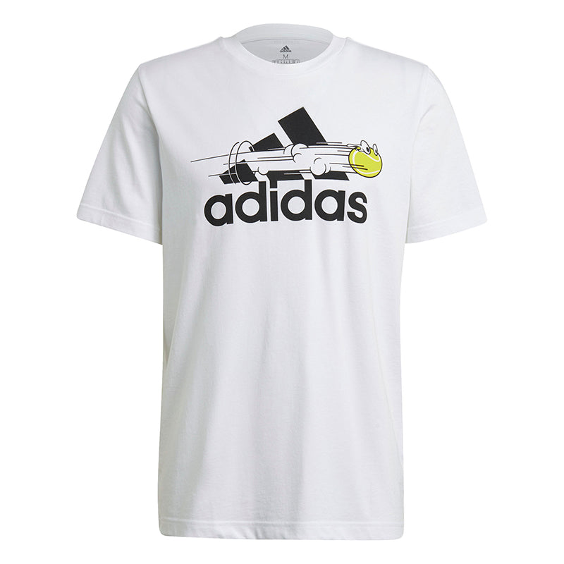 Adidas Tennis Graphic Logo Tee (M) (White)