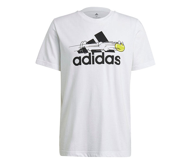 Adidas Tennis Graphic Logo Tee (M) (White)