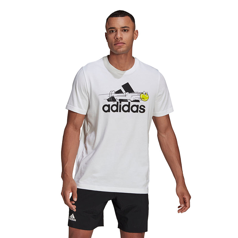 Adidas Tennis Graphic Logo Tee (M) (White)