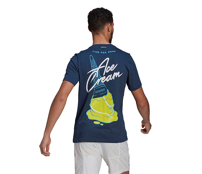 Adidas Tennis Graphic Logo Ao Tee (M) (Navy)