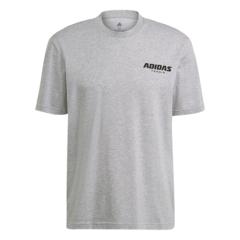 Adidas Tennis Graphic Bball Logo Tee (M) (Grey)