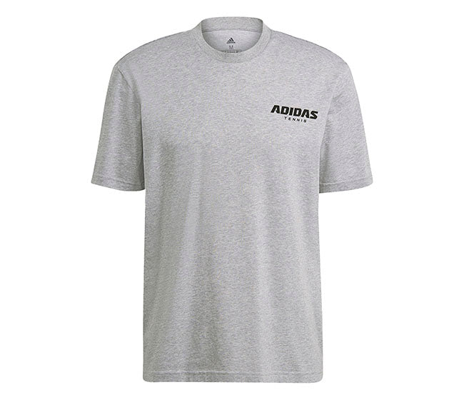 Adidas Tennis Graphic Bball Logo Tee (M) (Grey)