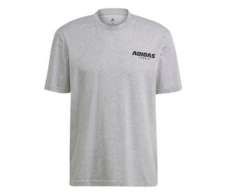 Adidas Tennis Graphic Bball Logo Tee (M) (Grey)
