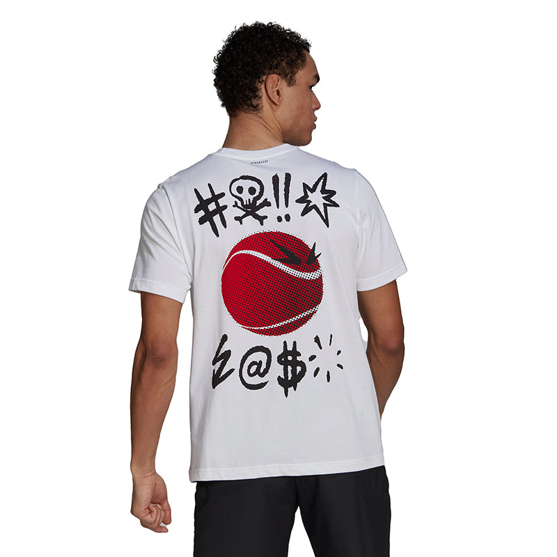 Adidas Tennis Graphic Logo Tee (M) (White)