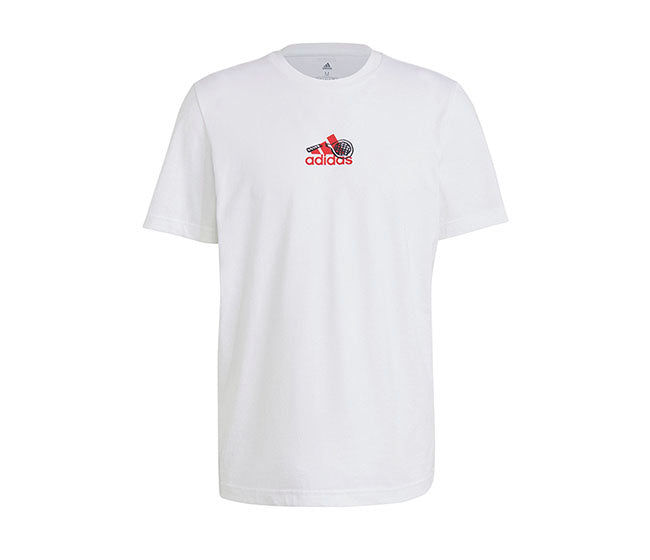 Adidas Tennis Graphic Logo Tee (M) (White)