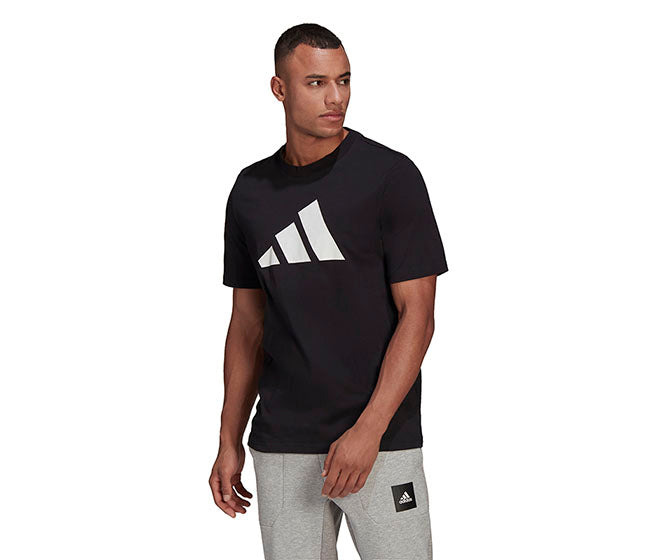 Adidas 3 Bar Icon Tee (M) (Black)